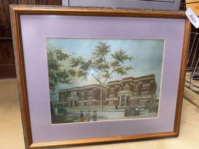 Framed Watercolor Painting of Historic Building image