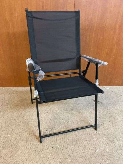 Black sling, patio, dining, foldable chair image