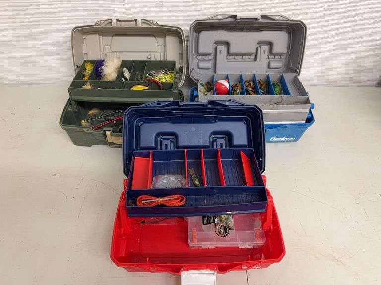 Fishing Tackle Box Lot - Plano & Flambeau with Assorted Lures image