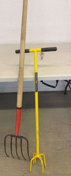 Lot of Garden Forks and Digging Tools image