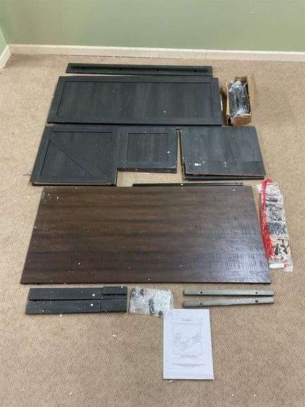 Black wooden rustic TV stand image