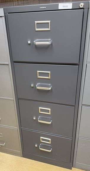 HON Four-Drawer Steel Filing Cabinet (3rd cabinet, Dark Gray) image