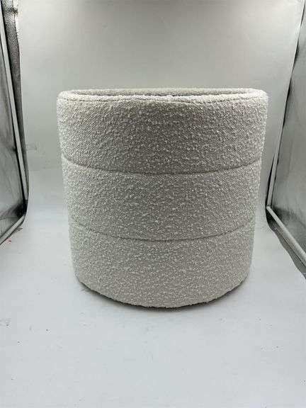 White cylinder shaped,textured basket image