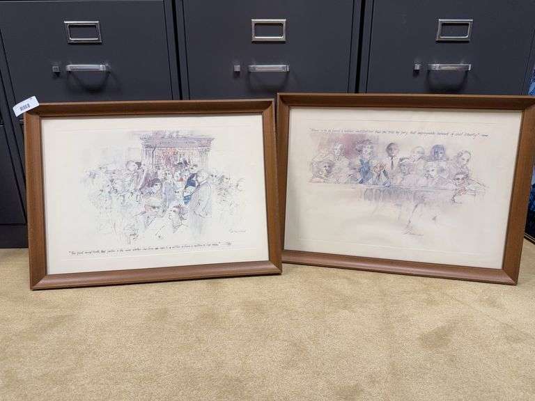 Two Framed Andrew Rush Courthouse Prints image