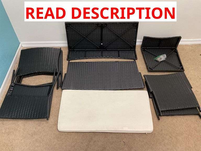 Black outdoor woven chairs image