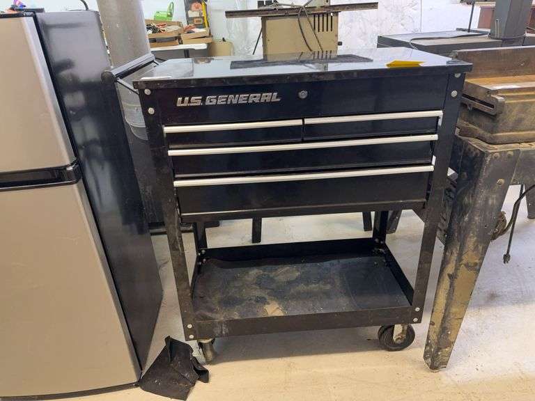 U.S. General 4-Drawer Black Roller Cart Tool Box (34 x 17-1/2 x 38) image