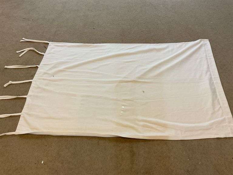 Off-white tablecloth with fringed end image