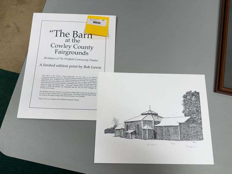 Bob Lewis "The Barn" Cowley County Fairgrounds Print image