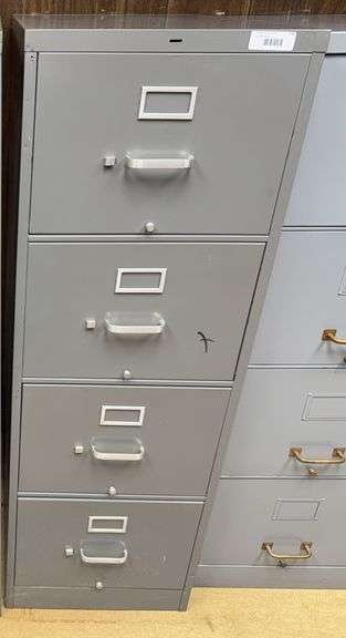 4 Drawer Metal Filing Cabinet (4th Cabinet, Gray) image