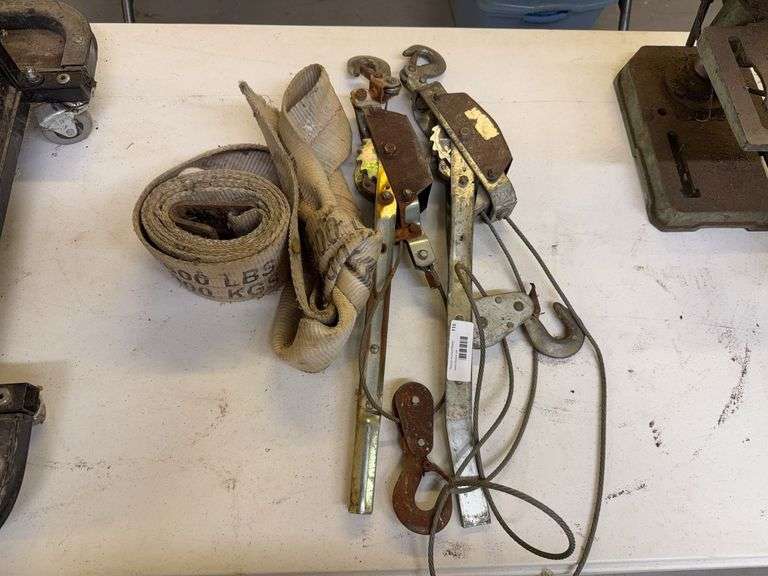 (2) Come Along Cable Pullers and Webbing Strap (rated 6600 lbs) image