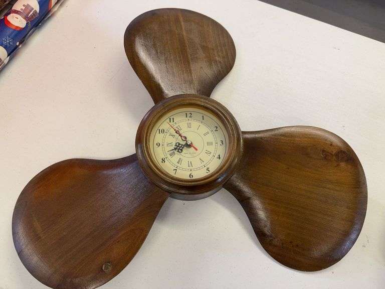 Novelty Wooden Propeller Wall Clock image