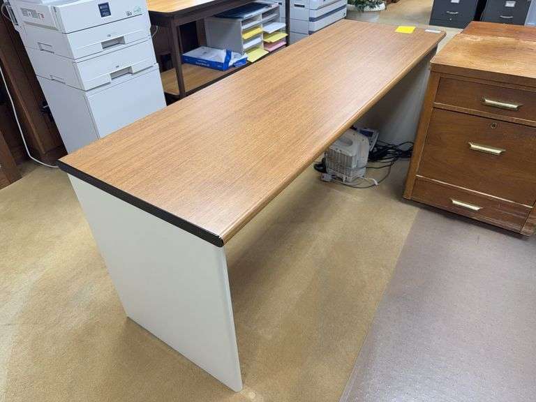 Wood Top Office Desk - 66 x 22 Inches image