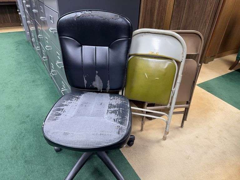 Collection of Chairs: Folding Chairs and Office Chair image