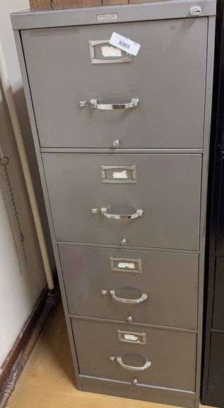 Steelcase 4-Drawer Metal Filing Cabinet (Left Cabinet, Gray) image