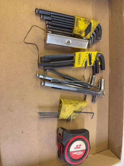 Mixed Lot of Allen Wrenches and Tape Measure - Eklind, Stanley, Hyper Tough image
