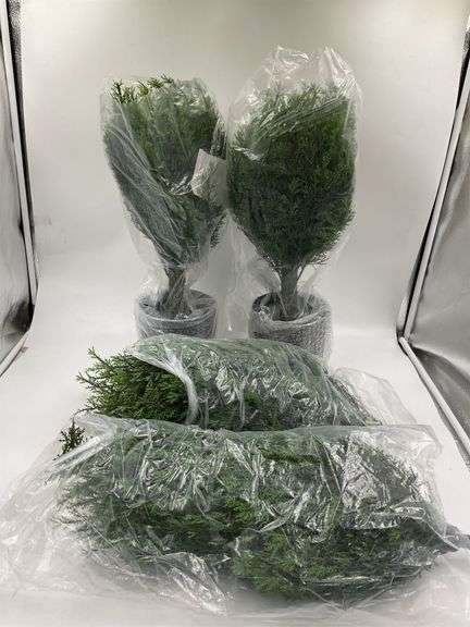 3 foot artificial cedar trees set of two realistic image