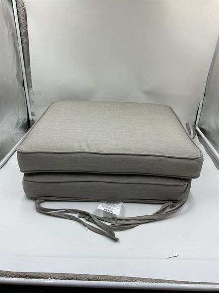 (2) outdoor gray square cushions image