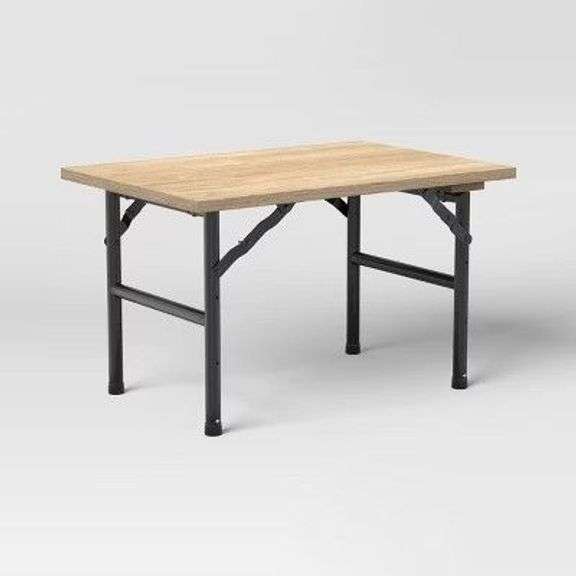 Adjustable Height Dorm Folding Table Brown - Room image