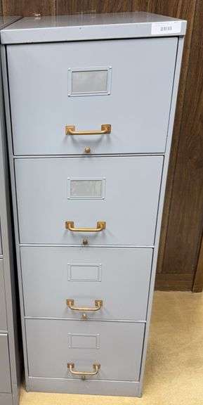 Four-Drawer Steel Filing Cabinet (Right Cabinet, Light Gray) image