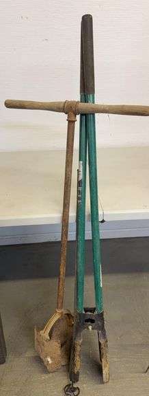 Lot of Garden Tools including Post Hole Digger image