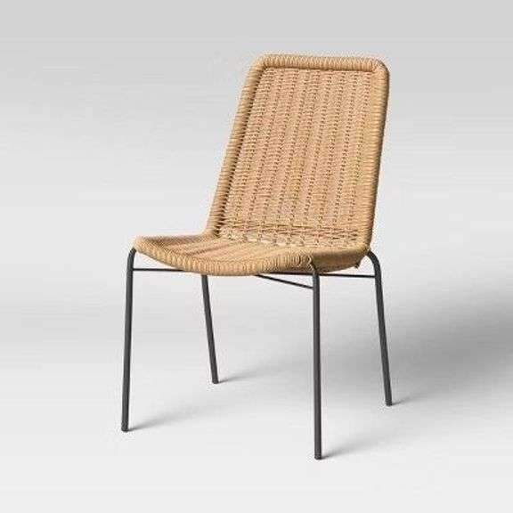 Resin Wicker Stack Outdoor Patio Dining Chair Arml image