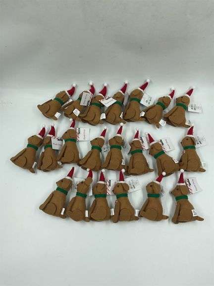 Lot of 24 Plush Dog Christmas Ornaments image