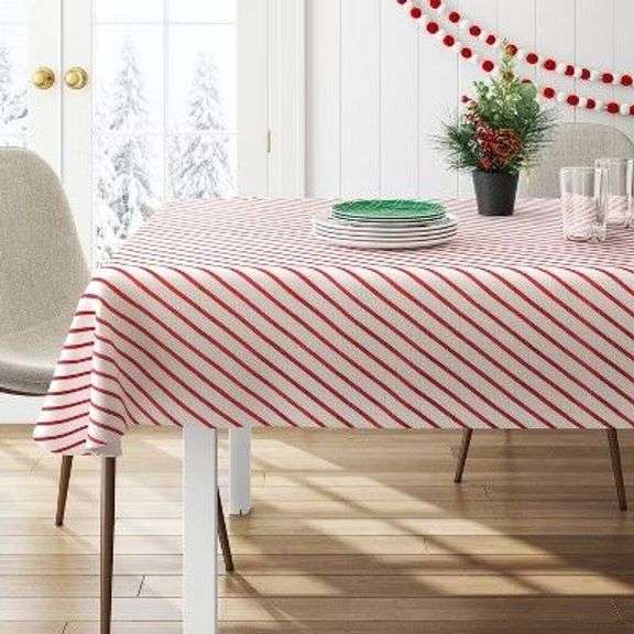 Wondershop Red and White Striped Tablecloth - 60" x 84" image