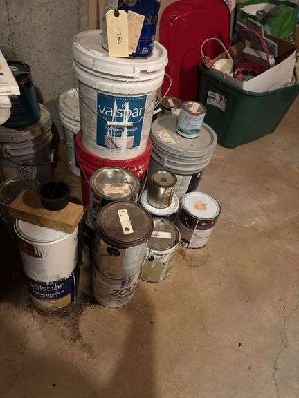 Assorted Paint and Primer Cans image