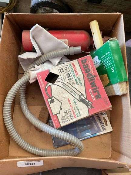 Box Lot: Electrical Wire, Fire Extinguisher, Paint Brush and More image