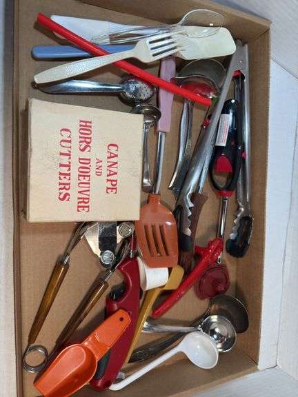 Box Lot of Kitchen Utensils and Canape Cutters image