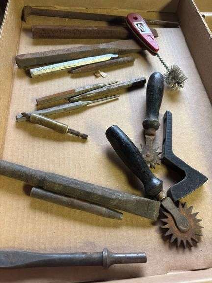 Collection of Various Metal Working Tools: Punches, Chisels, and More image