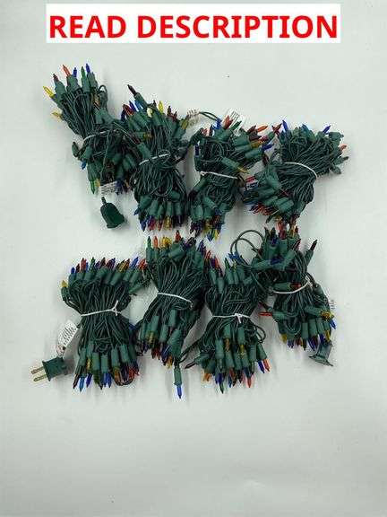 Set of 9 Bundled Green Wire Christmas String Lights image
