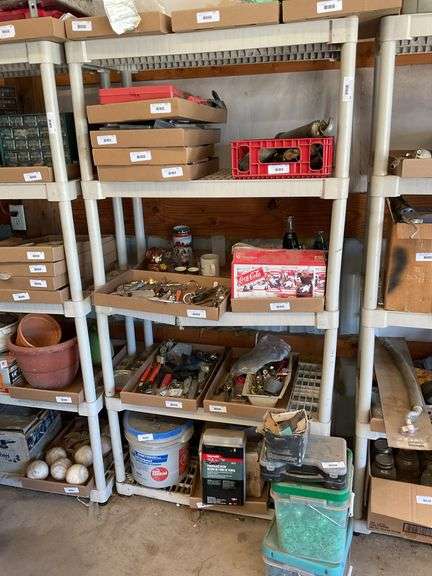 Plastic Shelving Unit, broken shelf - no contents (3' x 1-1/2' x 6') image