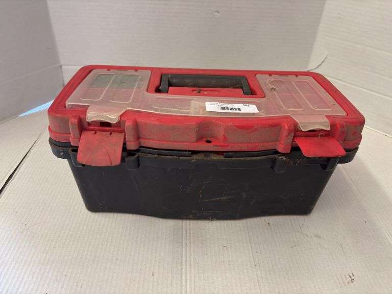 Red & Black Tool Box with Assorted Tools image