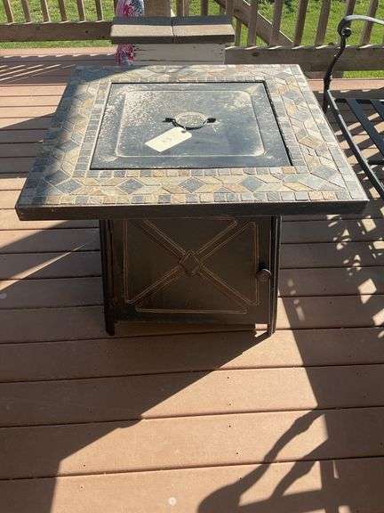 Outdoor Propane Fire Pit with Glass Rocks image