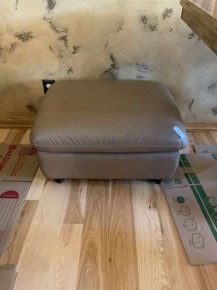 Rolling Upholstered Ottoman, 31x24x16 (matches chair in Lot 486) image