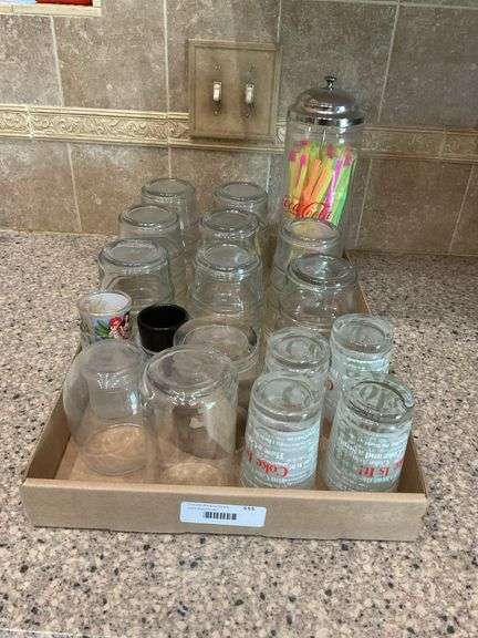 Assorted Glassware Collection with Coca-Cola Straw Holder image