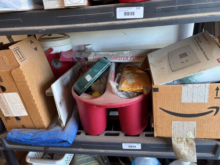 Mixed Lot of Household Items, Liquid Transfer Pump, Thermostat, and More image