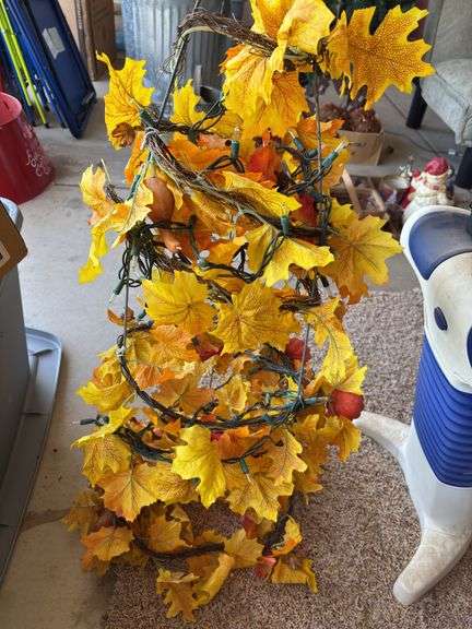 Fall Themed Hanging Decoration with Lights image