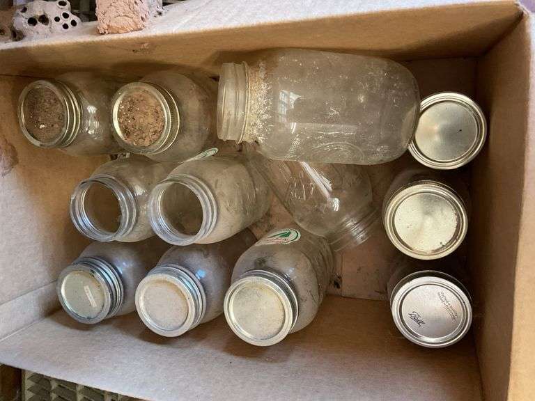 Lot of 11 Assorted Glass Jars - Ball and Other Brands image