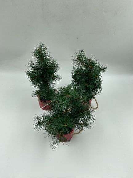 Set of Three Miniature Artificial Christmas Trees image