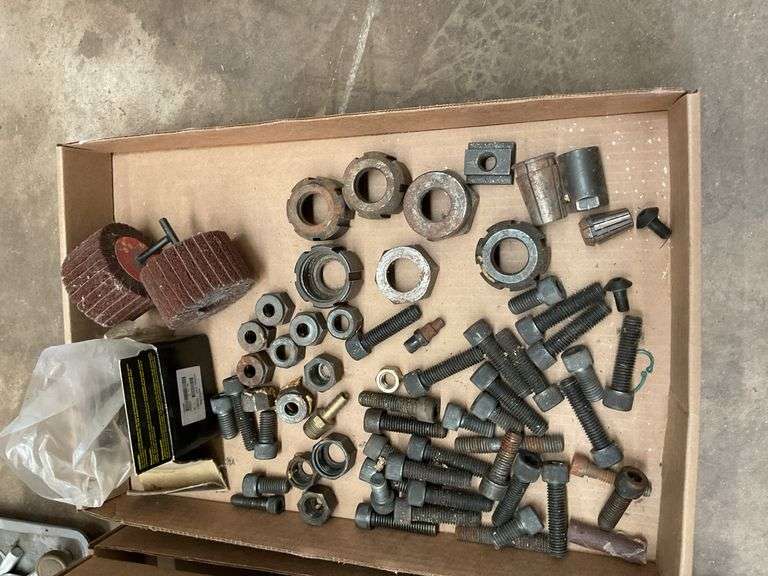 Mixed Lot of Nuts, Bolts, Fittings, and Abrasive Wheels image