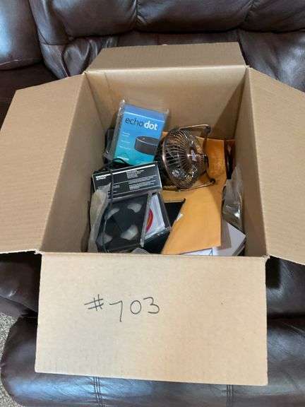 Box Lot with Echo Dot, Jetpack, Calculator, Fan, and Misc. image