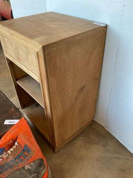 Wooden Nightstand with Shelves image