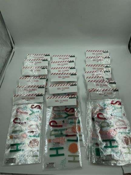Lot of 25 Packs of Holiday Gel Window Clings, 10 Count image