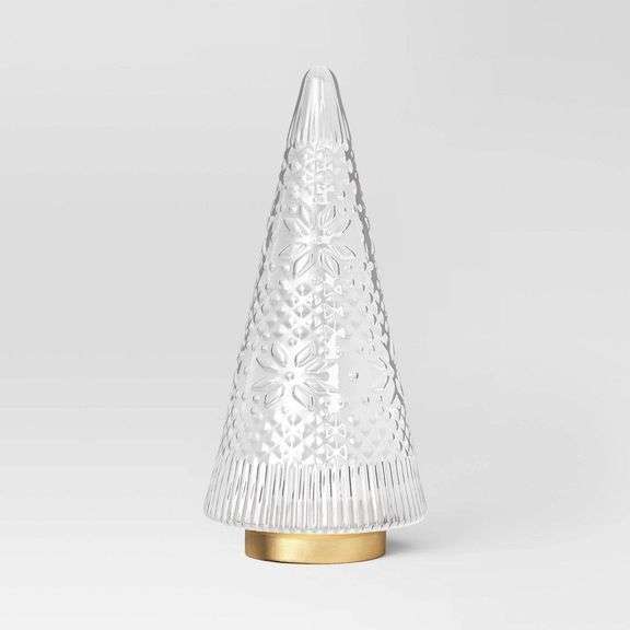 Pair of Clear Glass Holiday Tree Decorations image