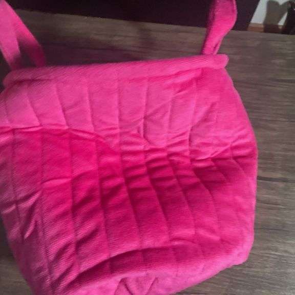 Set of 4 Pink Velvet Bins with Handles image