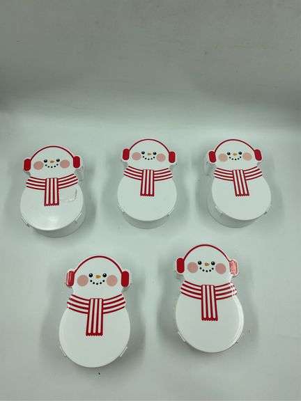 Set of 5 Snowman-Shaped Food Storage Containers image