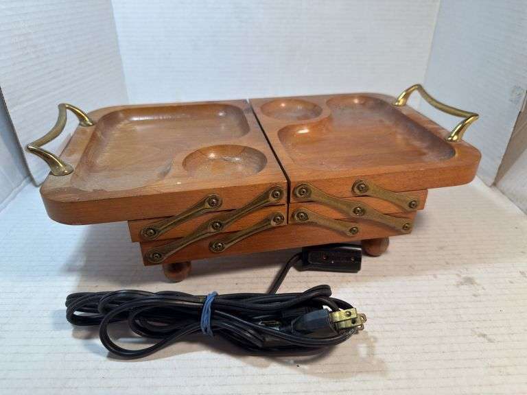 Collapsible Wooden Server with Electric Warmer image