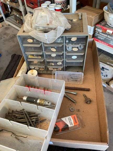 Metal Hardware Organizer with Assorted Fasteners image